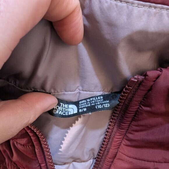 The North Face Burgundy Puffer Vest Girls Size Medium - Picture 6 of 7